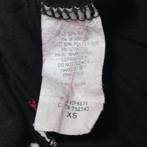 Vintage Y2K Black Grunge Goth Graphic Lace-Up Short Sleeve Graphic Tee / XS - Picture 7 of 7